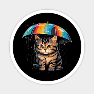 American Shorthair Rainy Day With Umbrella Magnet